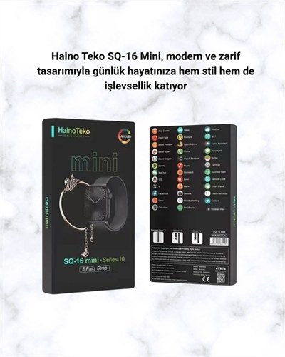 SQ-16 Mini Series 10 – Dokunmatik Akıllı Saat | Kalp Ritmi, SpO2, Uyku Takibi