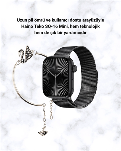 SQ-16 Mini Series 10 Akıllı Saat | Şık ve Hafif Tasarım, 3 Kordon Seçeneği