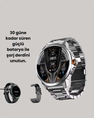 SW80 Akıllı Saat 1.93″ Ultra HD Ekran 700 mAh Batarya 3 Kordon Yeni Nesil