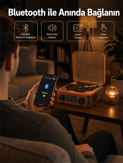 Saatli Gece Işıklı Hoparlör – Modern ve Vintage Tasarım Yeni Nesil