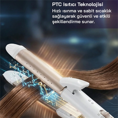 Saç Düzleştirici Seramik Kaplama 180° Sıcaklık - 2 Kademeli 360°kablo=1.8mt Shd-1730 Bx40