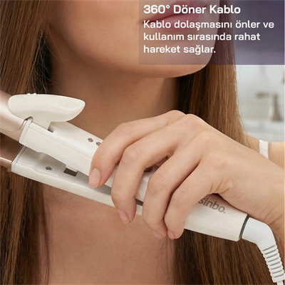 Saç Düzleştirici Seramik Kaplama 180° Sıcaklık - 2 Kademeli 360°kablo=1.8mt Shd-1730 Bx40