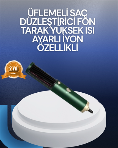 Saç Kurutma, Düzleştirici ve Tarak Tek Cihazda – 3 Kademeli Isı Ayarı