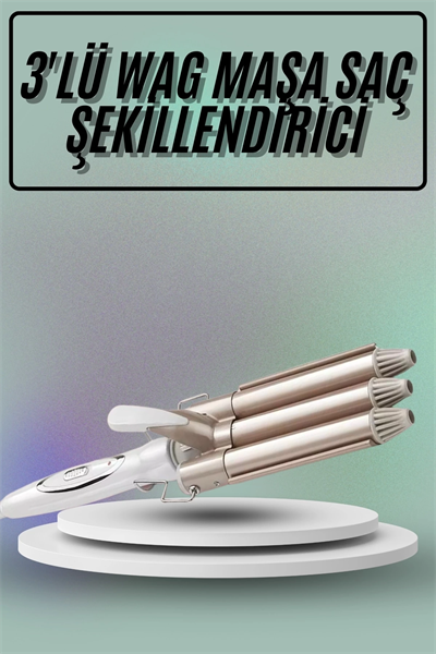 Saç Şekillendirici Wag Maşa Üçlü Yüksek Isı Ayarlı Seramik Kaplama