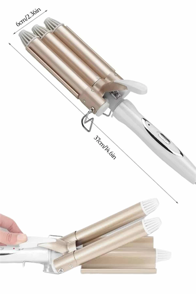 Saç Şekillendirici Wag Maşa Üçlü Yüksek Isı Ayarlı Seramik Kaplama