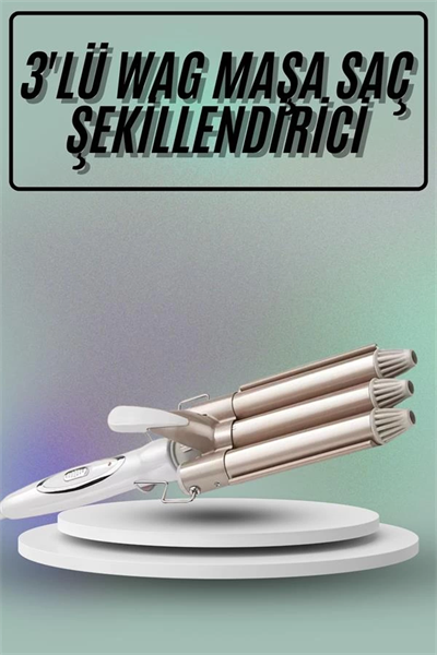 Saç Şekillendirici Wag Maşa Üçlü Yüksek Isı Ayarlı Seramik Kaplama