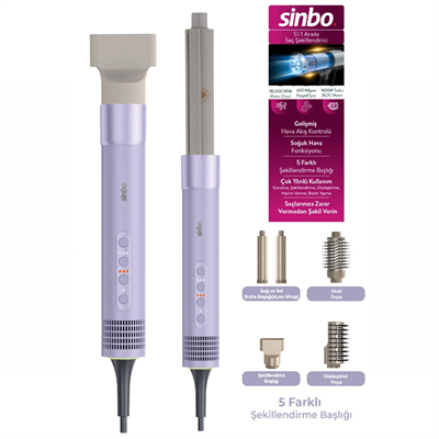 Saç Şekillendirme Cihazı 110.000rpm 5 Başlık - 3 Hız - Sıcaklık Ayar Shd-1760 Bx40