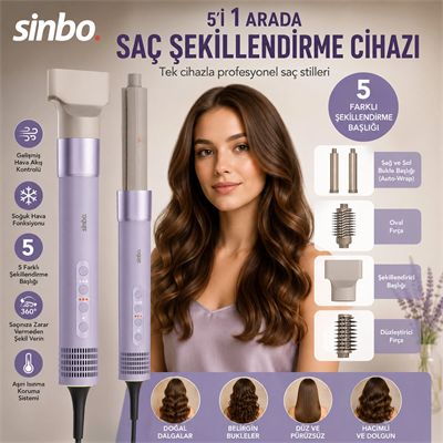 Saç Şekillendirme Cihazı 110.000rpm 5 Başlık - 3 Hız - Sıcaklık Ayar Shd-1760 Bx40