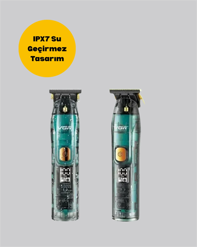 Saç ve Sakal Kesme Makinesi LED Ekranlı Profesyonel  5 Adet Uzunluk Ayarı