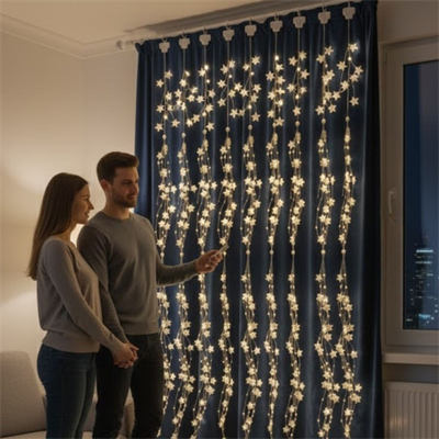 Saçaklı 3*3 Metre Yıldız Boncuklu Dekor Led USB Ev, Oda ve Organizasyon Dekoru hakkında ürün açıklaması