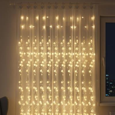 Saçaklı 3*3 Metre Yıldız Boncuklu Dekor Led USB Ev, Oda ve Organizasyon Dekoru hakkında ürün açıklaması (3936)