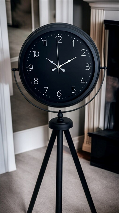 Sade Siyah Tripod Ayaklı Saat