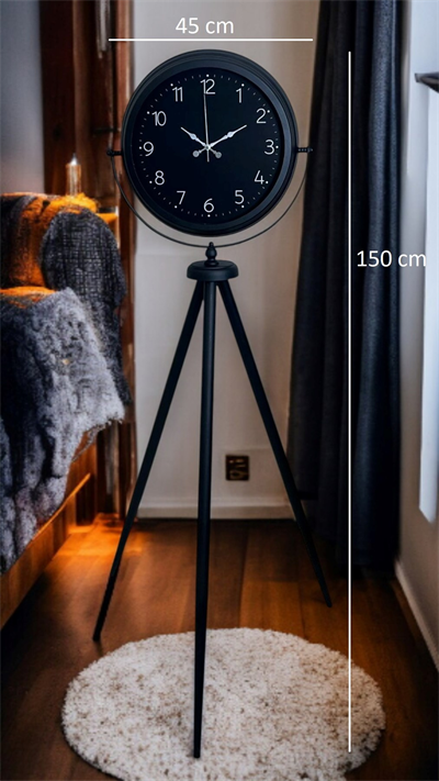 Sade Siyah Tripod Ayaklı Saat