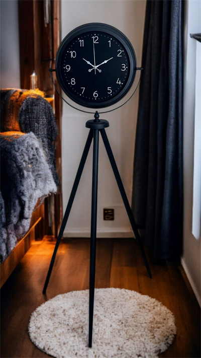 Sade Siyah Tripod Ayaklı Saat