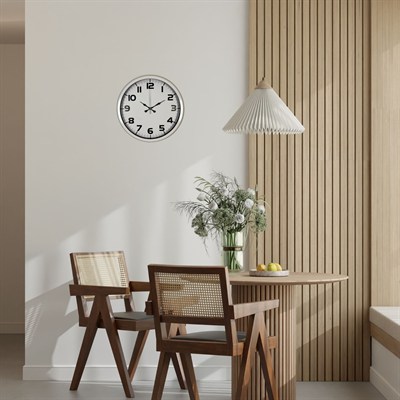 Sade Tasarım Beyaz 40 Cm Metal Duvar Saati