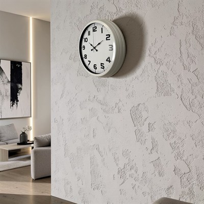 Sade Tasarım Beyaz 40 Cm Metal Duvar Saati