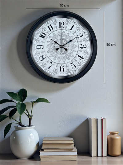 Şaheser Tasarım Zarif Desenli 40 cm Metal Duvar Saati