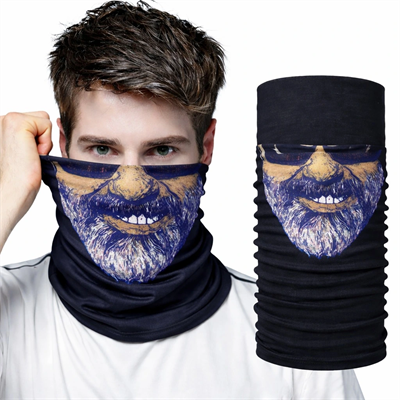 Sakallı Yüz Desenli Baf Buff – Çok Amaçlı Boyunluk & Maske 1 No