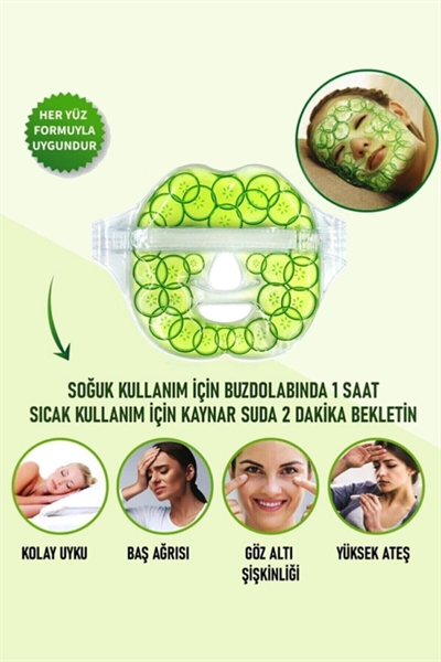 Salatalık Yüz Maske Jel Sıcak Soğuk Kullanım Rahatlatıcı