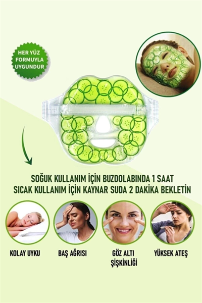 Salatalık Yüz Maske Jel Sıcak Soğuk Kullanım Rahatlatıcı