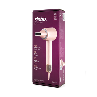 Şampanya Bldc Turbo Motor Saç Kurutma - Şekil Makinesi 1500w 3-kdm.hız 4-kdm.ısıayar=sıcak-ılık-hafif-soğuk Shd-1739 Bx40
