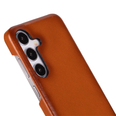 Samsung Galaxy S25 Plus Uyumlu, Hakiki Deri, El Yapımı Arka Kapak, Gölgeli Taba