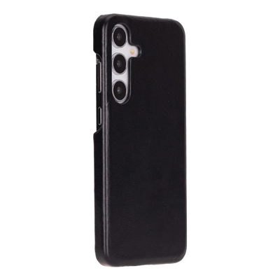 Samsung Galaxy S25 Plus Uyumlu, Hakiki Deri, El Yapımı Arka Kapak, Kömür Siyah