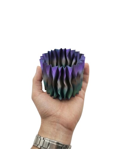 Sanatsal Dalga Desenli Mor 3D Baskı Dekoratif Vazo Ev Dekorasyonu