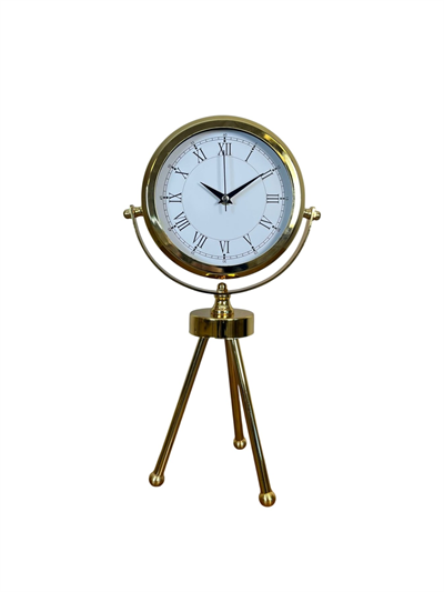 Saray Zarafeti Gold Tripod Üç Ayaklı Metal Masa Saati