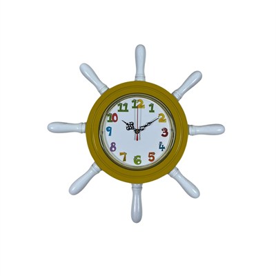 Sarı Çocuk Odası Kamelalı Dümen Duvar Saati