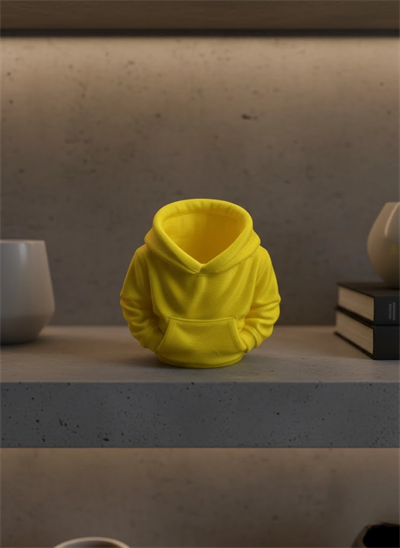 Sarı Hoodie Kalemlik 10x10 cm Masa Üstü Düzenleyici