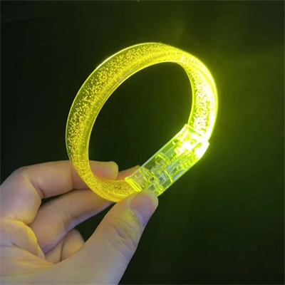 Sarı Led Işıklı Baskı Yapılabilen Pilli Bileklik Bilezik 1,5 Cm Genişlik
