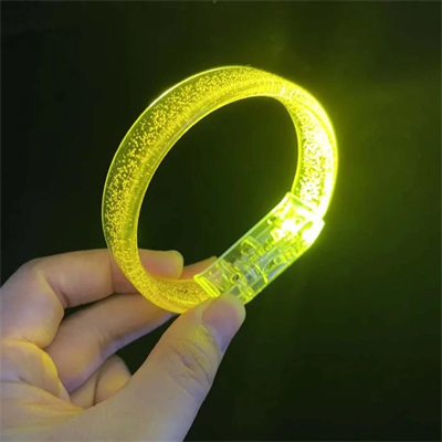 Sarı Led Işıklı Baskı Yapılabilen Pilli Bileklik Bilezik 1,5 Cm Genişlik