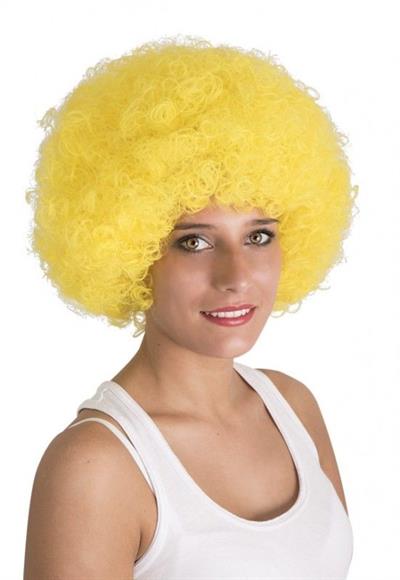 Sarı Renk Kıvırcık Afro Bonus Peruk (3936)