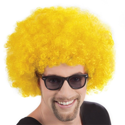 Sarı Renk Kıvırcık Afro Bonus Peruk Bx40