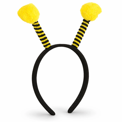 Sarı Siyah Arı Antenli Taç - Çocuk Arı Tacı Mega Ponponlu