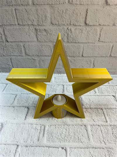 Sarı Yıldız Mumluk Modern Salon ve Raf Dekoru