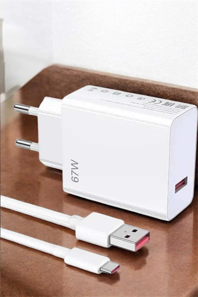 Şarj Aleti 67W Hızlı Şarj Turbo Type-C Uyumlu Şarj Adaptörü Kablosu