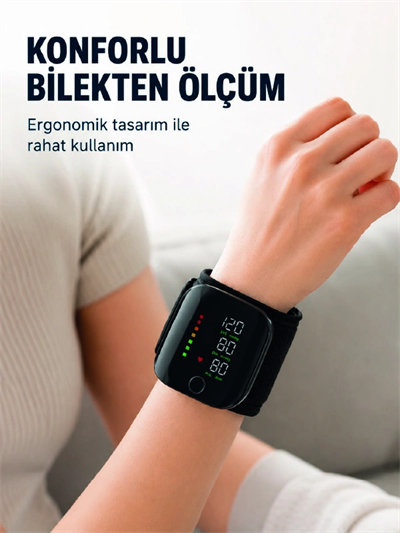Şarj Edilebilir Bilekten Tansiyon Aleti Tek Tuşla Ölçüm