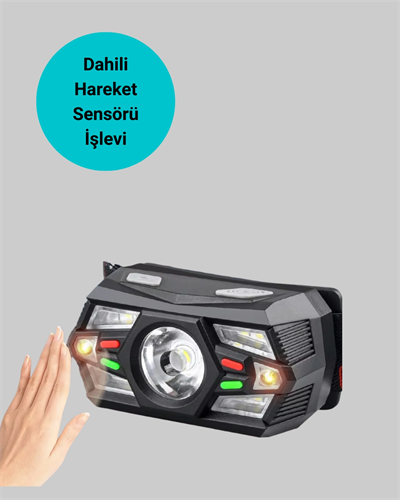 Şarj Edilebilir LED Far Hareket Sensörlü 5 Modlu Outdoor Yeni Nesil