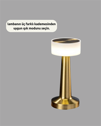 Şarj Edilebilir LED Masa Lambası – USB Girişli, Metal Yapı