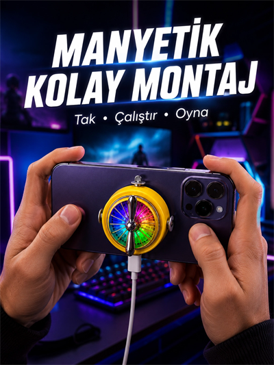 Şarj Edilebilir RGB Telefon Soğutucu Oyun Fanı