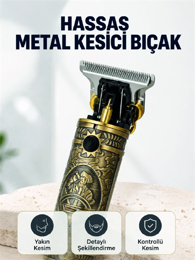 Şarj Edilebilir Saç Sakal Kesme Makinesi 300 Dakika Kullanım 3 Taraklı