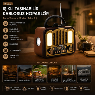 Şarjlı - Nostalji Bluetooth İbreli Fm Radyo Mp3 Usb - Tf Player Speaker Pl-4702 Bx40