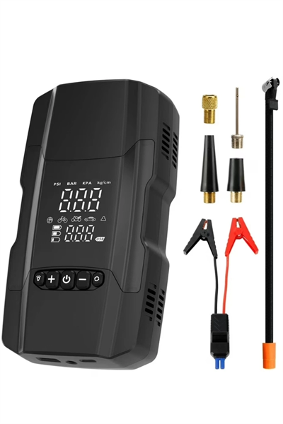 Şarjlı 10.000 Mah Akıllı Dijital Lastik Şişirme Pompası – 150 Psı | 12v Akü Destekli