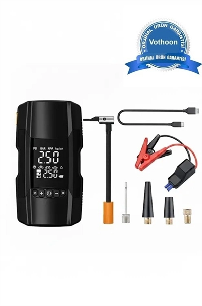 Şarjlı 10.000 Mah Akıllı Dijital Lastik Şişirme Pompası – 150 Psı | 12v Akü Destekli
