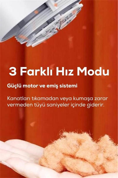 Şarjlı 2 Hızlı 6 Bıçaklı Tüy ve Tiftik Temizleme Makinesi