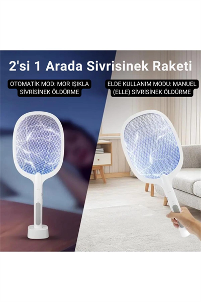 Şarjlı 300V 5 katmanlı UV ışıklı elektrikli sivrisinek ve sinek öldürücü makine - Süpermarket