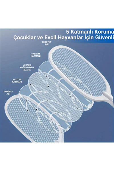 Şarjlı 300V 5 katmanlı UV ışıklı elektrikli sivrisinek ve sinek öldürücü makine - Süpermarket