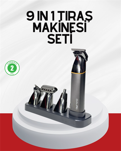 Şarjlı 9’u 1 Arada Çok Amaçlı Erkek Bakım Seti Yıkanabilir Başlıklar